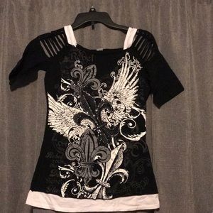 Y2K slit sleeved shirt